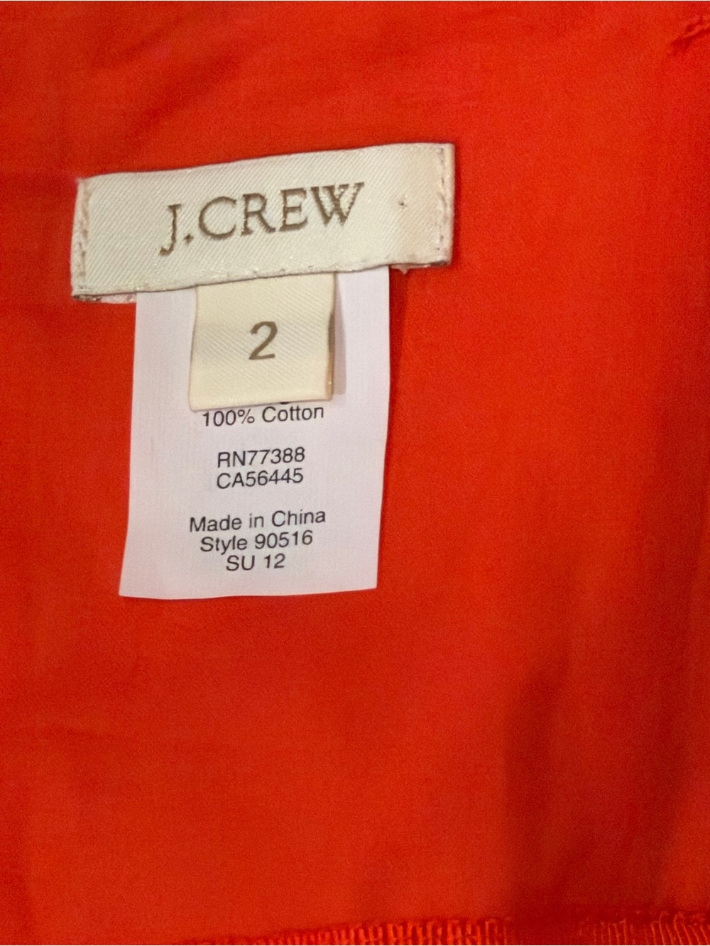 J.Crew Orange Swiss Dot Strapless Cotton Dress Size 2 - Picture 10 of 10